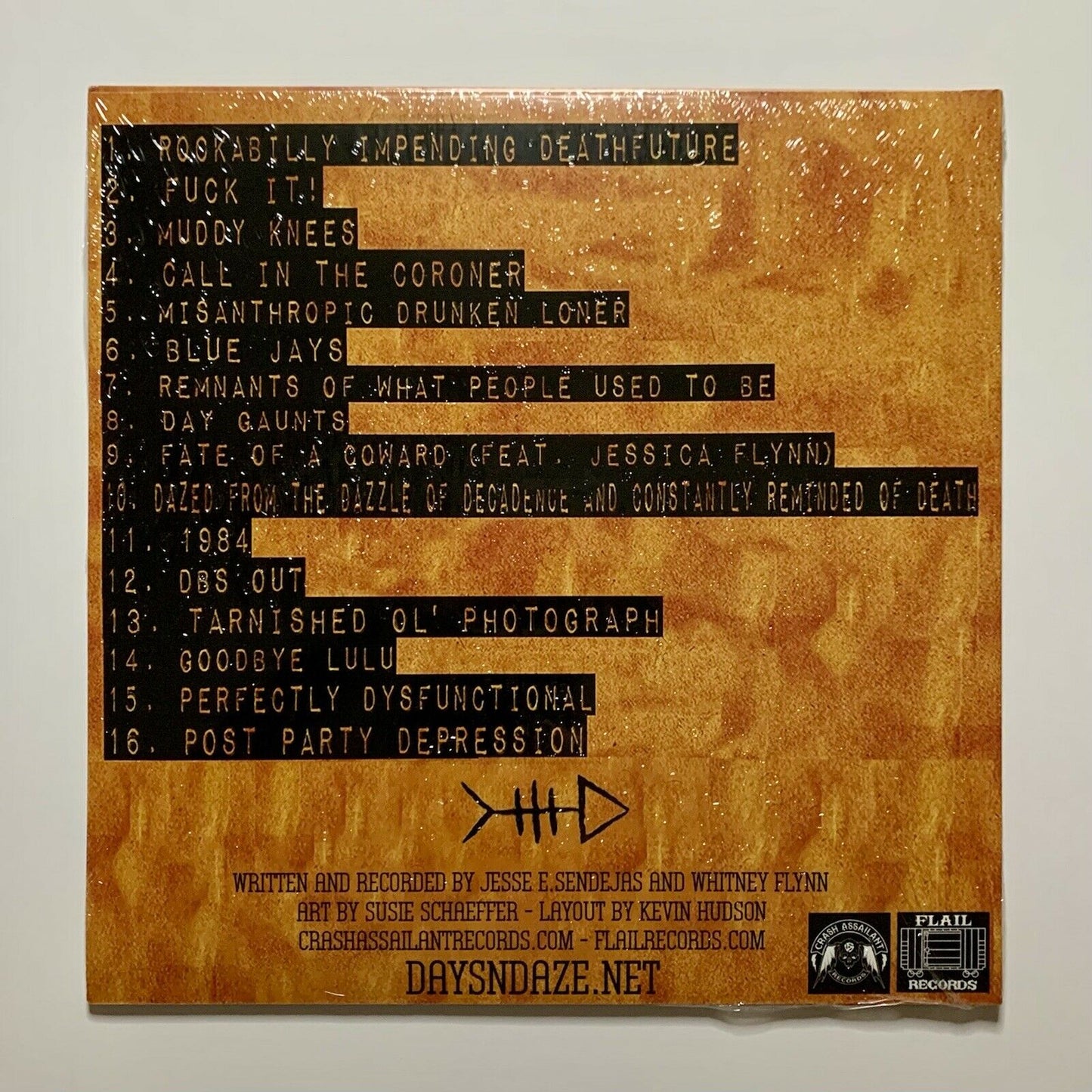 Days N Daze Rogue Taxidermy Album Black Vinyl Back of Cover