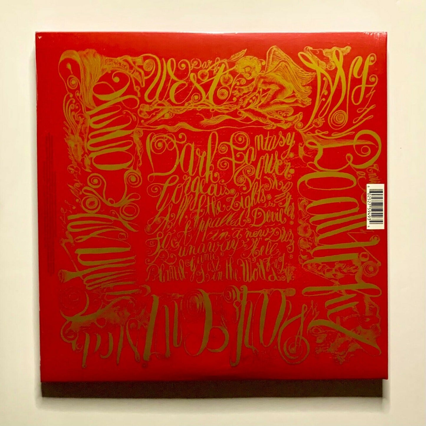 My Beautiful Dark Twisted Fantasy Kanye West Album Black Vinyl Back of Cover