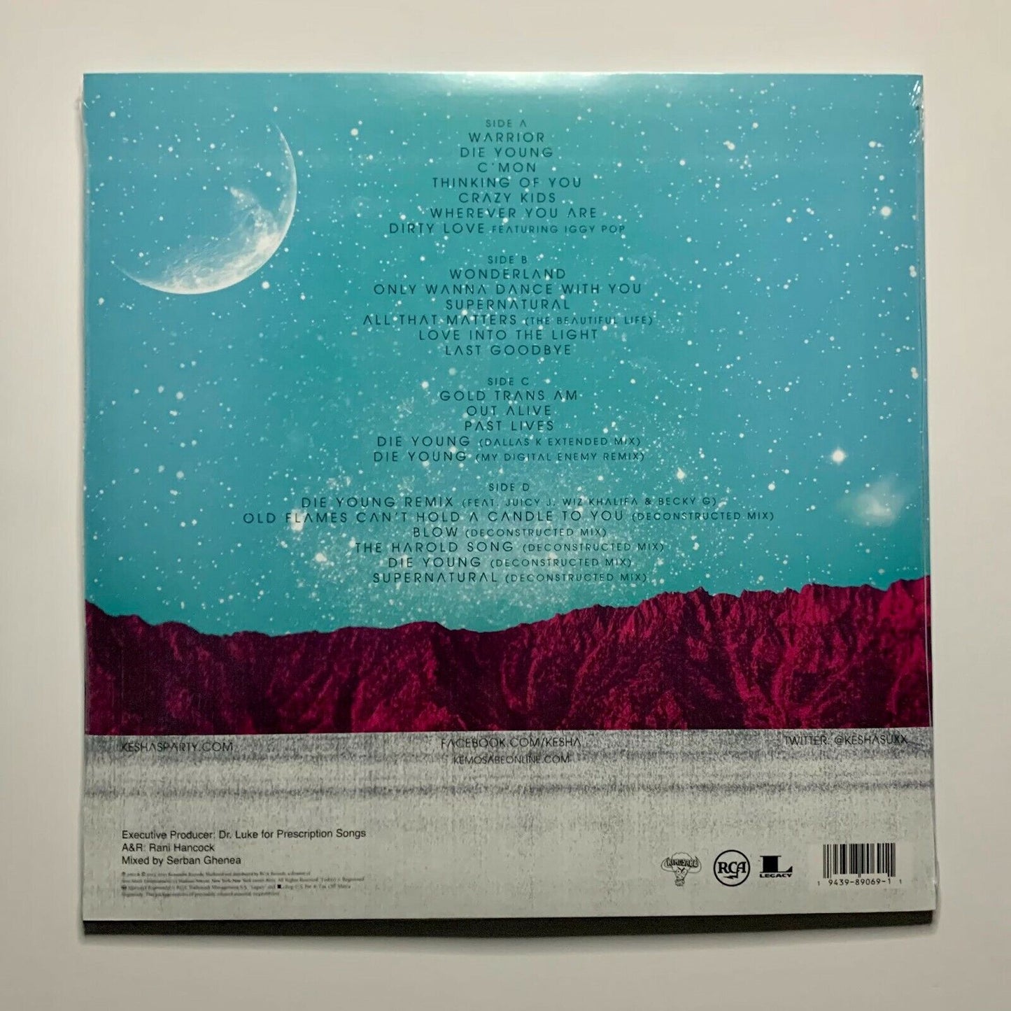 Kesha Warrior Album Hot Green Vinyl Back of Cover